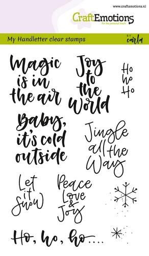 Craft Emotions - A6 - Clear Polymer Stamp Set - Handlettering - Small Christmas Text
