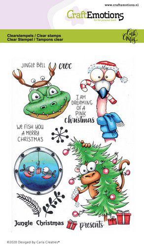 Craft Emotions - Clear Polymer Stamps - Jungle Christmas