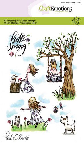 Craft Emotions - A6 - Clear Polymer Stamps - Hello Spring - Kaat & Odey 3
