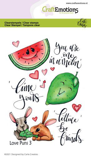 Craft Emotions - Clear Polymer Stamp Set - Love Puns 3