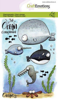 Craft Emotions - A6 - Clear Polymer Stamp Set - Carla Creaties - Ocean 1 (discontinued)