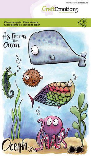 Craft Emotions - A6 - Clear Polymer Stamps - Carla Creaties - Ocean 2