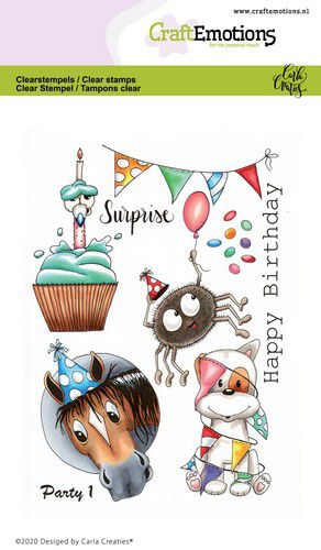 Craft Emotions - A6 - Clear Polymer Stamps - Party 1 - Carla Creaties