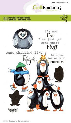 Craft Emotions - Clear Polymer Stamps - Penguins 1