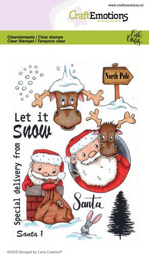 Craft Emotions - A6 - Clear Polymer Stamps - Carla Creaties - Santa 1