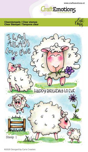 Craft Emotions - A6 - Clear Polymer Stamps - Sheep 1