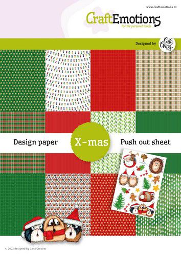 Craft Emotions - A5 - Paper Pad - Hedgy & Guinea Pig Christmas