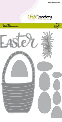 Craft Emotions - Dies - Easter Basket with Eggs