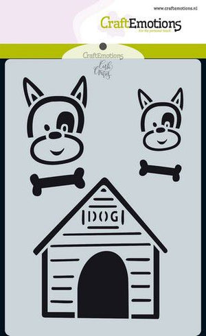 Craft Emotions - A6 - Stencil - Odey & Friends - Odey & Dog House
