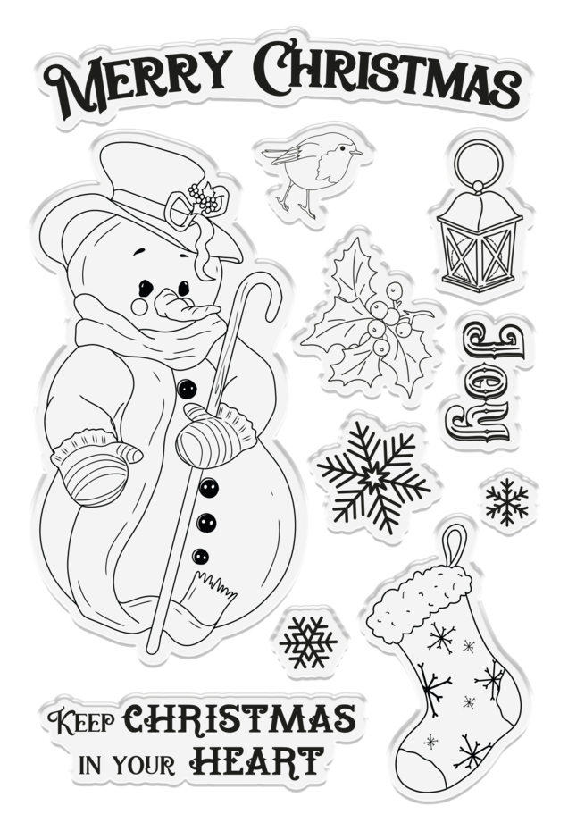 Crafter's Companion - Clear Stamp set - Vintage Snowman - Christmas in Your Heart