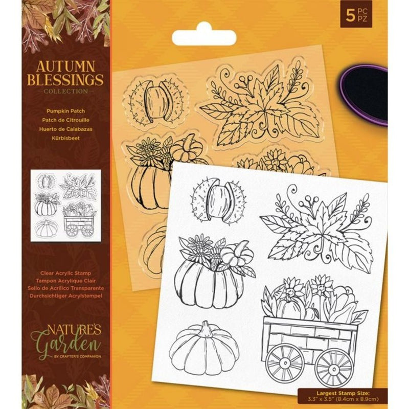 Crafter's Companion - Clear Stamp Set - Autumn Blessings - Pumpkin Patch