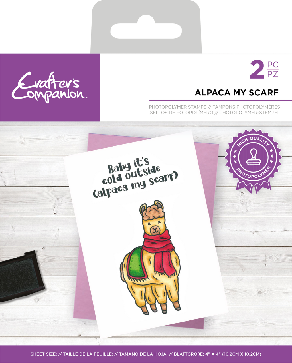 Crafter's Companion - Small Clear Stamp Set - Punny Christmas - Alpaca My Start