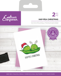 Crafter's Companion - Small Clear Stamp Set - Punny Christmas - Hap-pea Christmas