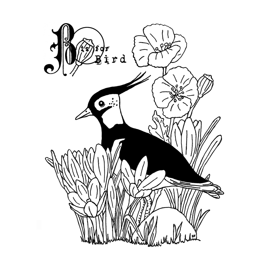 Crafty Individuals - Unmounted Rubber Stamp - 602 - B is for Bird