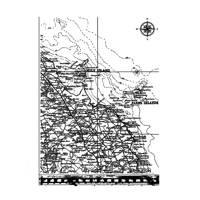 Crafty Individuals - Unmounted Rubber Stamp - 617 - Map of Northumberland