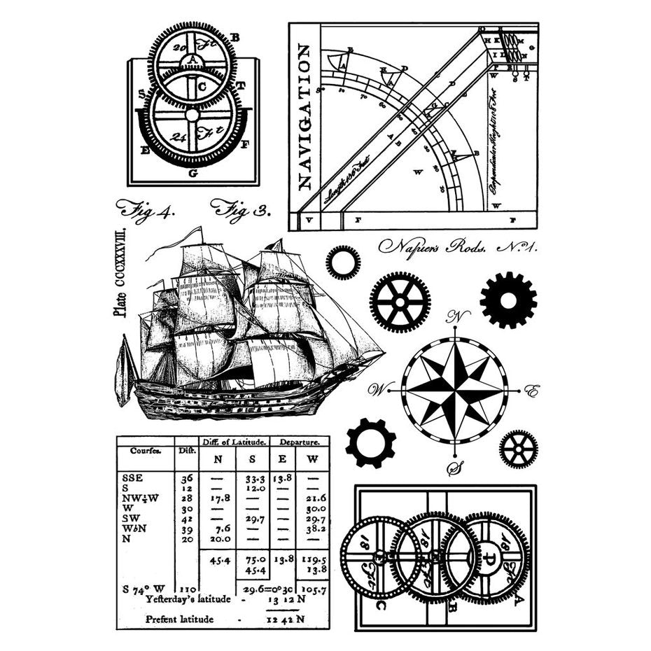 Crafty Individuals - Unmounted Rubber Stamp - 294 - Ship & Navigation