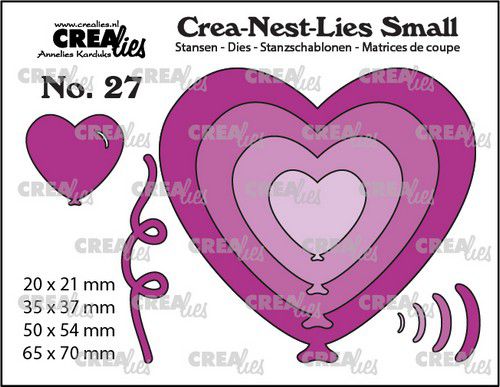 Crealies - Crea-Nest-Lies - Small Heart Balloon Dies