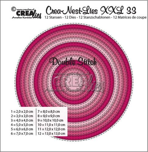 Crealies - Crea-Nest-Lies XXL - Double Stitched Circle Dies - Donna's Favorite