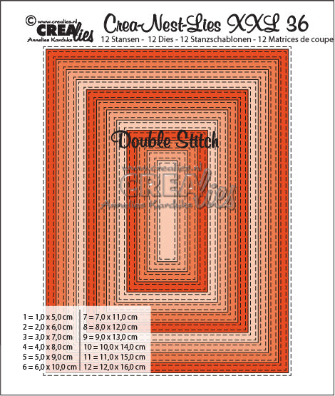 Crealies - Crea-Nest-Lies XXL - Double Stitched Rectangle Dies - Donna's Favorite