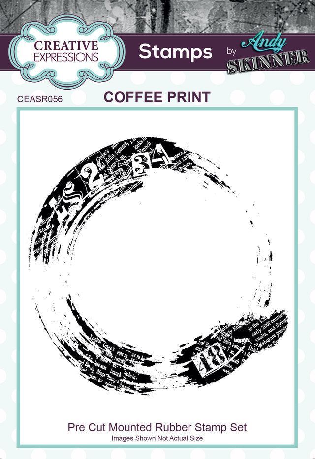 Creative Expressions - Rubber Cling Stamp - Andy Skinner - Coffee Print