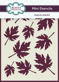 Creative Expressions - Mini Stencil - 4 x 3 - Maple Leaves