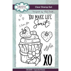 Creative Expressions - A6 - Clear Stamp Set - Sam Poole - Cupcake Kisses