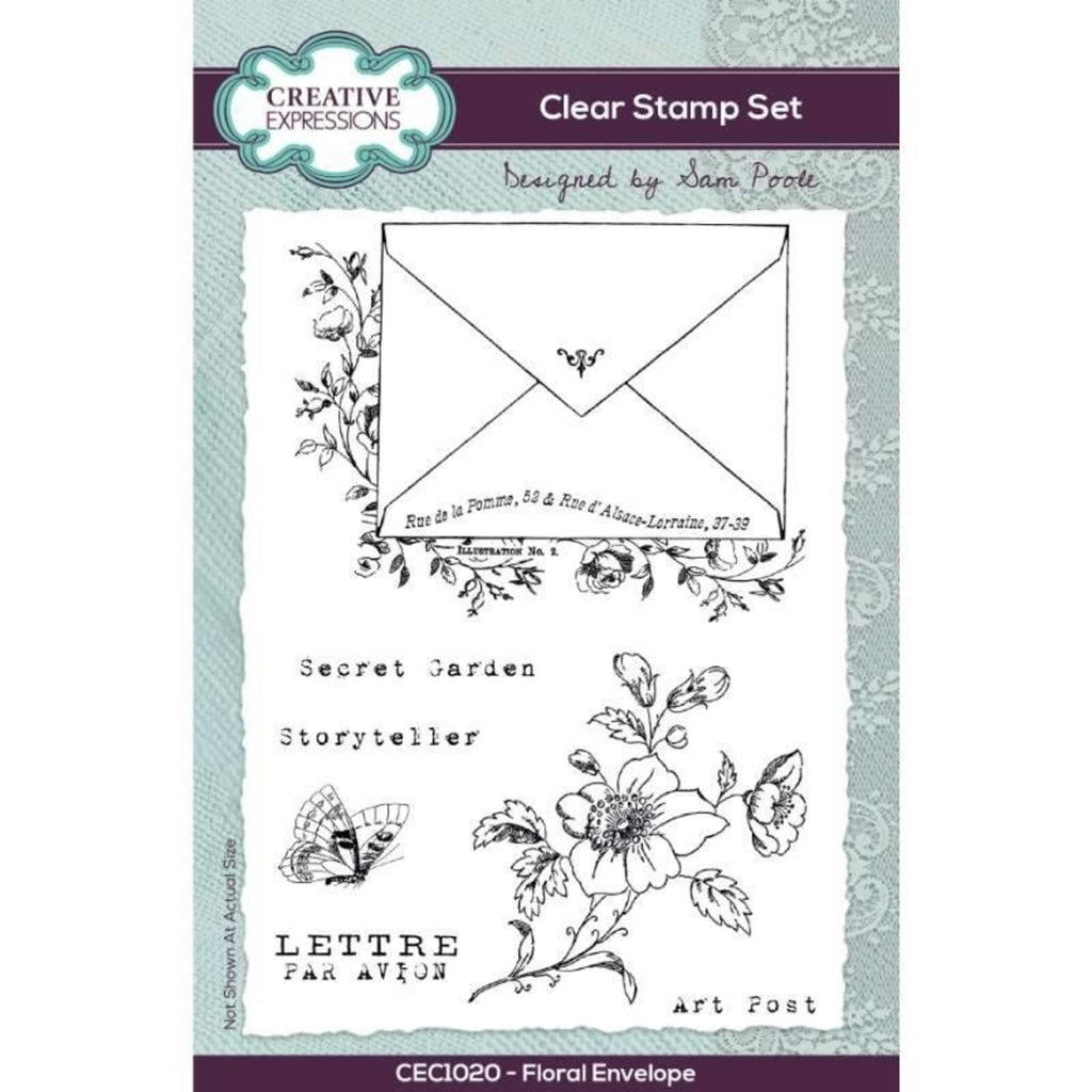 Creative Expressions - A6 - Clear Stamp Set - Sam Poole - Floral Envelope