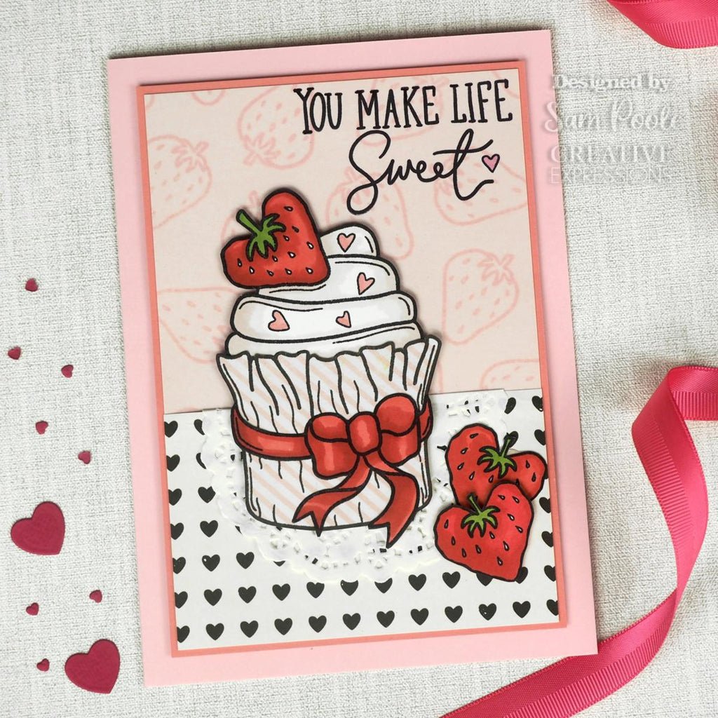 Creative Expressions - A6 - Clear Stamp Set - Sam Poole - Cupcake Kisses