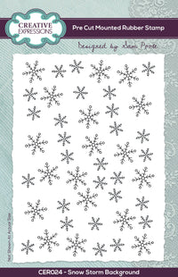 Creative Expressions - A6 - Rubber Stamp - Sam Poole - Snow Storm Background