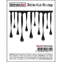 Darkroom Door - Eclectic Stamp - Paint Drips - Red Rubber Cling Stamp
