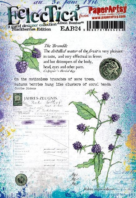 PaperArtsy - Alison Bomber 24 - Blackberries - Rubber Cling Mounted Stamp Set