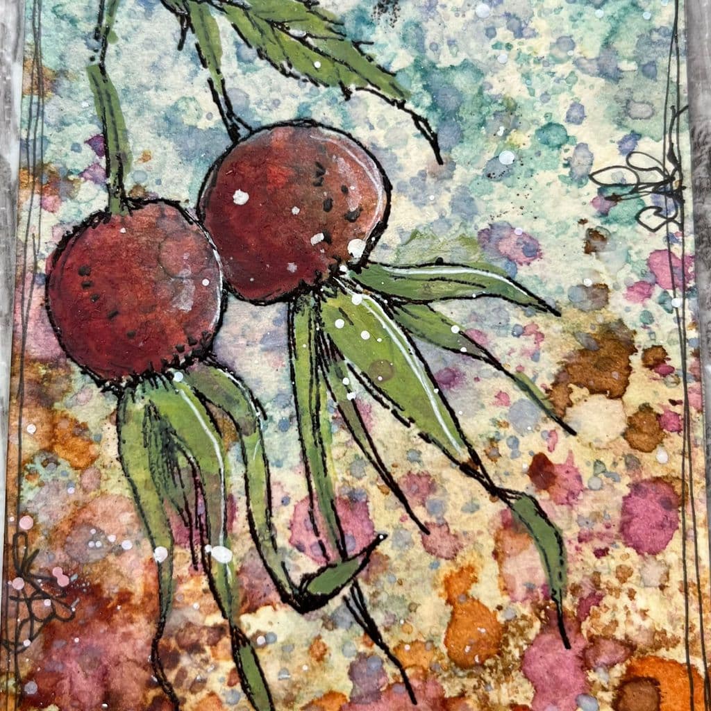 PaperArtsy - Alison Bomber 26 - Rosehips - Rubber Cling Mounted Stamp Set