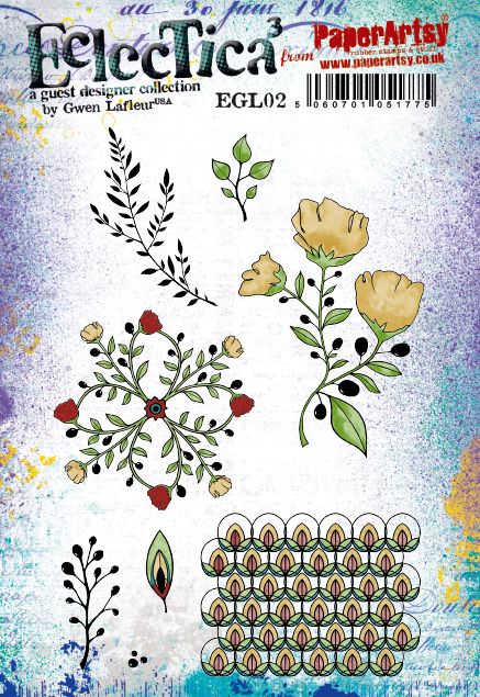 PaperArtsy - Gwen LaFleur 02 - Rubber Cling Mounted Stamp Set