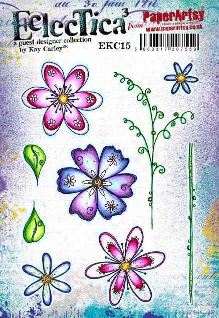 PaperArtsy - Kay Carley 15 - Rubber Cling Mounted Stamp Set