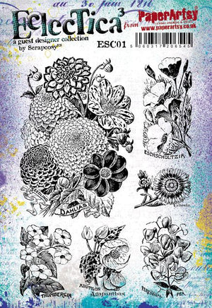 PaperArtsy - Scrapcosy 01 - Rubber Cling Mounted Stamp Set