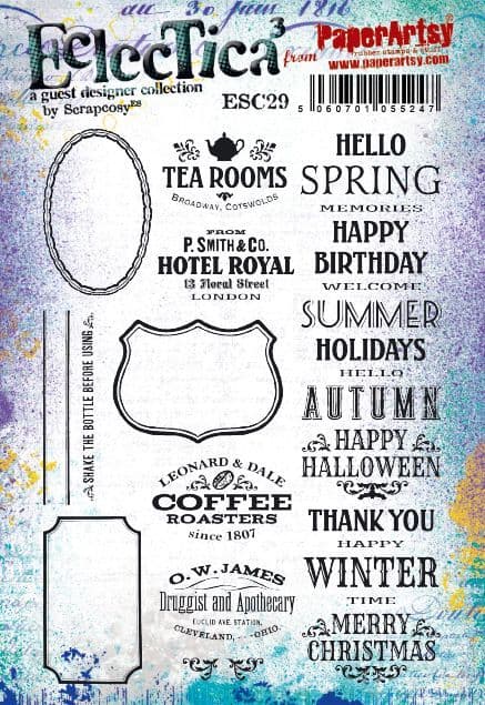PaperArtsy - Scrapcosy 29 - Rubber Cling Mounted Stamp Set