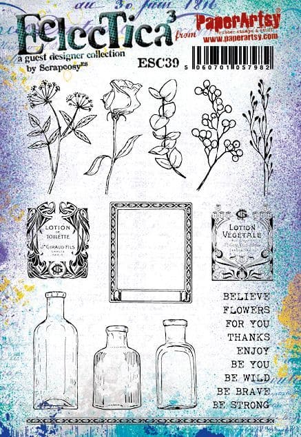 PaperArtsy - Scrapcosy 39 - Rubber Cling Mounted Stamp Set