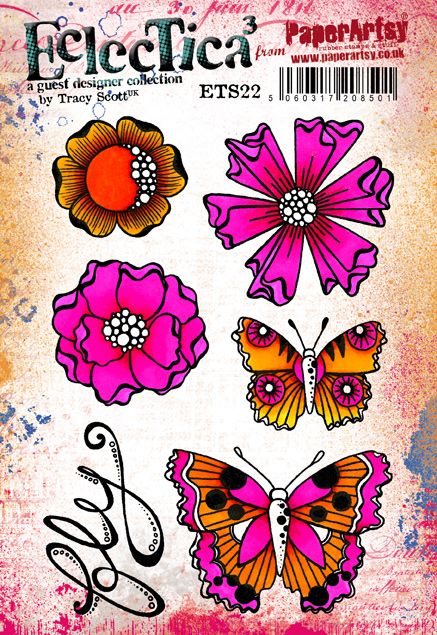 PaperArtsy - Tracy Scott 22 - Rubber Cling Mounted Stamp Set