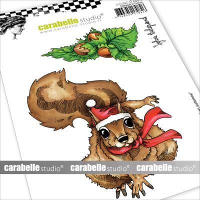 Carabelle Studio - A6 - Rubber Cling Stamp Set - Sylvie Belgrand - Squirrel in Autumn