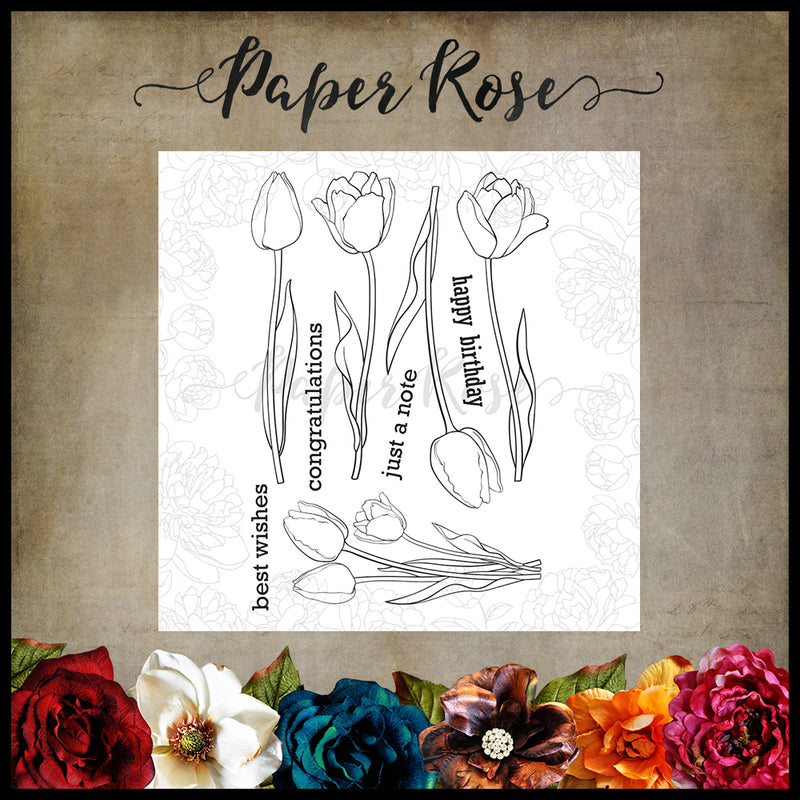 Paper Rose - Tulips - 4 x 6 - Clear Stamp Set