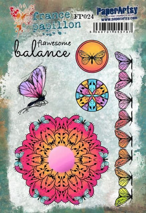 PaperArtsy - France Papillon 24 - Rubber Cling Mounted Stamp Set