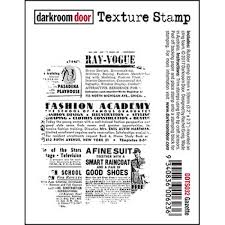Darkroom Door - Texture Stamp - Gazette - Red Rubber Cling Stamp