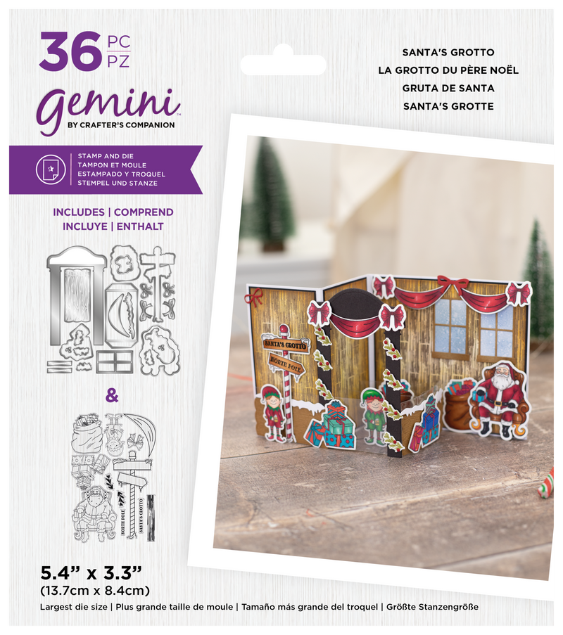Crafter's Companion - Christmas 3D Scene Builder Stamp & Die Set - Santa's Grotto