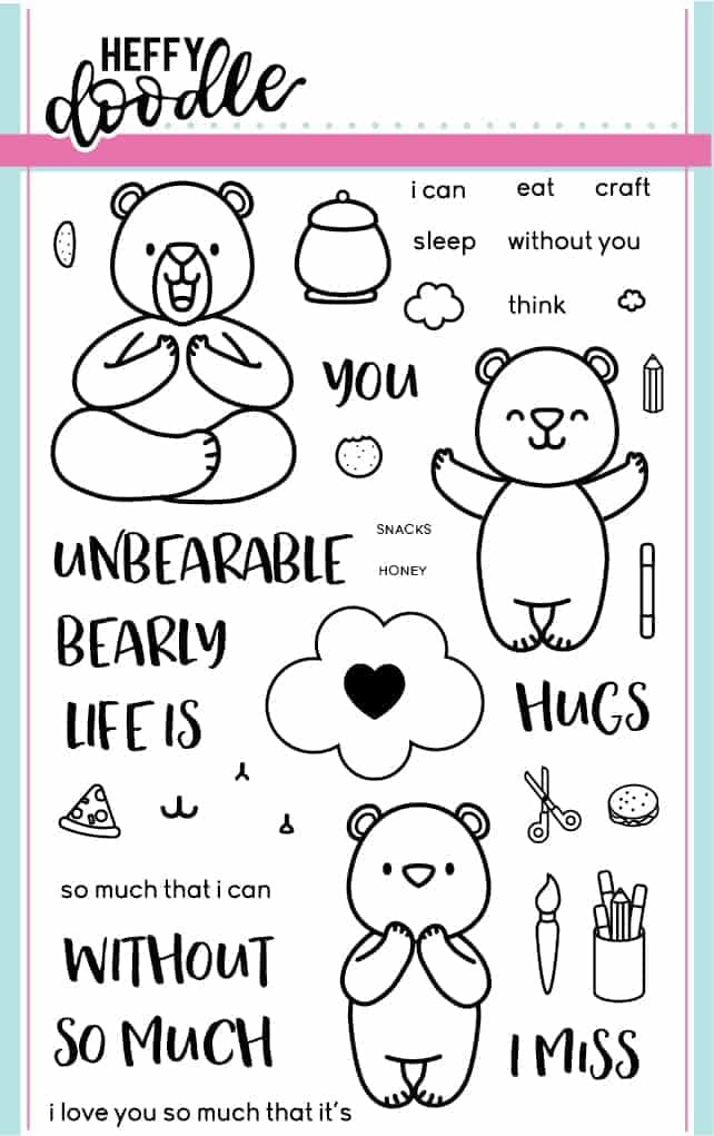 Heffy Doodle - Clear Stamp Set - Unbearable Without You