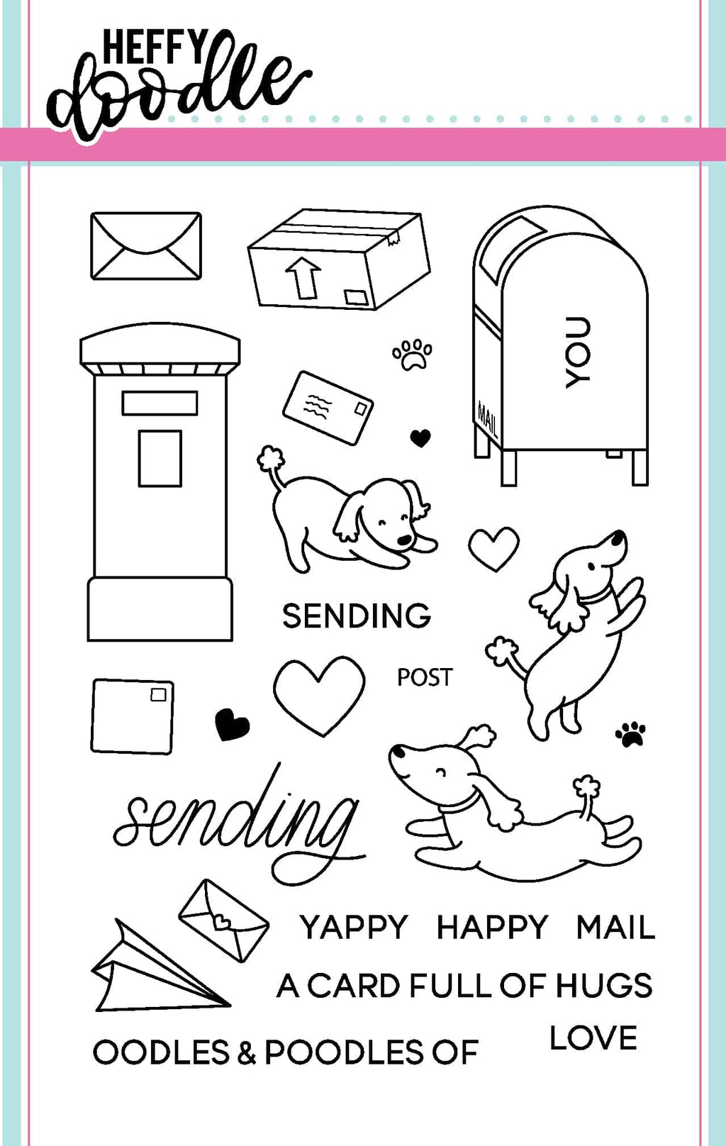 Heffy Doodle - Clear Stamp Set - Happy Mail