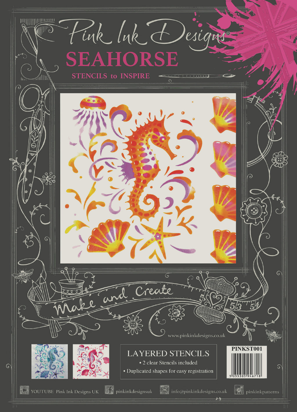 Pink Ink Designs - Stencil - Seahorse