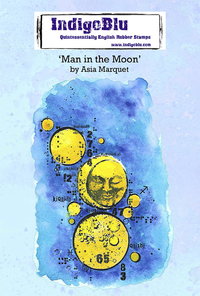 IndigoBlu - Cling Mounted Stamp - A6 - Man in the Moon - Asia Marquet