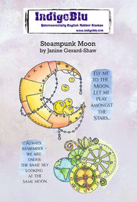 IndigoBlu - Cling Mounted Stamp - A6 - Steampunk Moon