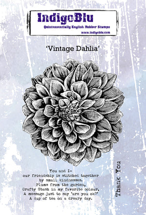 IndigoBlu - Cling Mounted Stamp - Vintage Dahlia