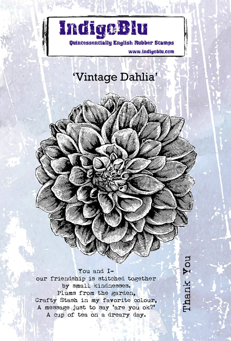 IndigoBlu - Cling Mounted Stamp - Vintage Dahlia